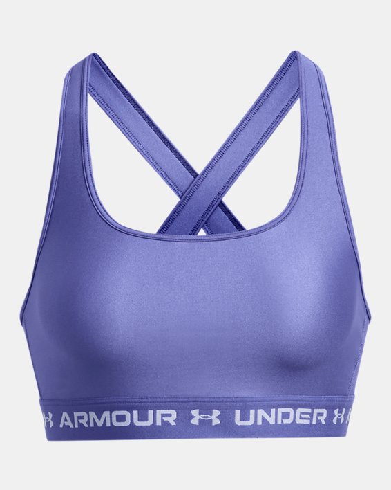 Women's Armour® Mid Crossback Sports Bra in Purple image number 9